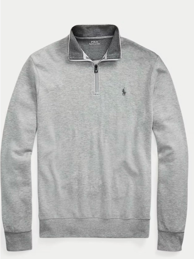 Polo By Ralph Lauren Light Gray Quarter-Zip Pullover